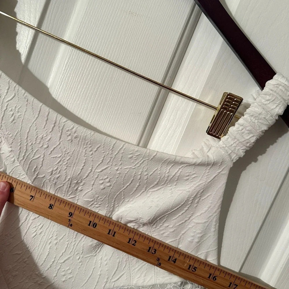 NWOT Free People ALLURING Brooklyn Mini Dress White L Lace Sheer Twirly Pockets - Picture 14 of 16